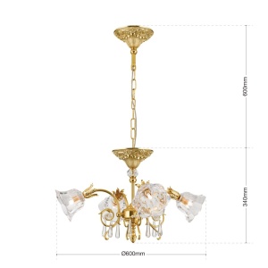 Candelabru cristal design lux LA BOHEME D-60cm 4L gold plated 239421 universul-luminii.ro