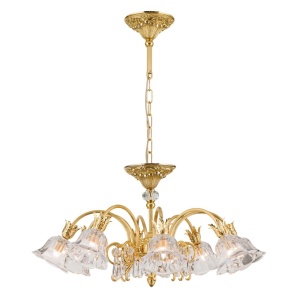 Candelabru cristal design lux LA BOHEME D-72cm 8L gold plated 161511 universul-luminii.ro