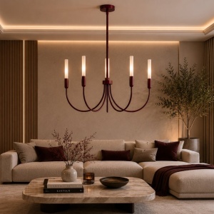 Candelabru cu 5 brate AUGUSTINE burgundy - Img 3