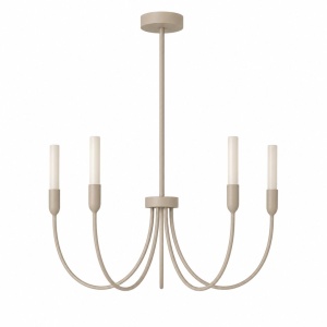 Candelabru cu 5 brate AUGUSTINE taupe/alb