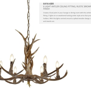 Candelabru deosebit stil rustic Stag 6L 6416-6BR SRT 182621 universul-luminii.ro