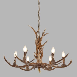 Candelabru deosebit stil rustic Stag 6L 6416-6BR SRT 65631 universul-luminii.ro