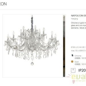 Candelabru design elegant NAPOLEON SP18 crom 167268 - Img 4