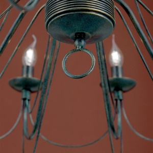 Candelabru design rustic cu 12 brate Vela, Antik 211861 universul-luminii.ro