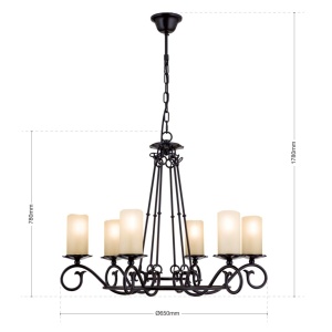 Candelabru design rustic cu 6 brate Rusticka LU 1K/3614/6 Antik OR - Img 9