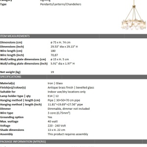 Candelabru dimabil design modern LUX Sublime 114592 HZ 193481 universul-luminii.ro
