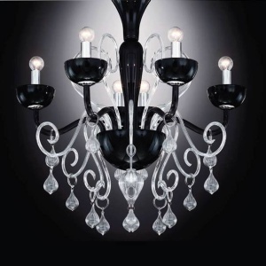Candelabru elegant 5 brate Lilly sp5 nero 56111 universul-luminii.ro
