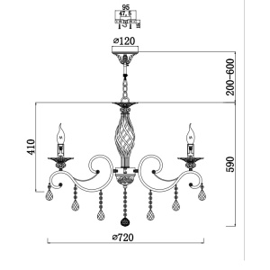 Candelabru elegant design clasic cu 8 brate Grace bronz MYRC247-PL-08-R 173521 universul-luminii.ro
