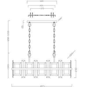 Candelabru elegant design modern Cerezo, 85x26cm MY-MOD201PL-08N - Img 2