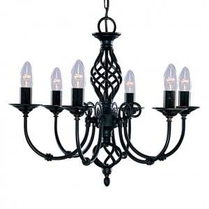 Candelabru elegant stil clasic Zanzibar negru 6L 3379-6 SRT - Img 1