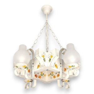Candelabru fabricat manual din lemn pictat Queen 4L 151161 universul-luminii.ro