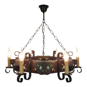 Candelabru fabricat manual din lemn pictat Queen 6L 175031 universul-luminii.ro