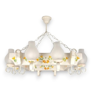 Candelabru fabricat manual din lemn pictat Queen 8L 231671 universul-luminii.ro
