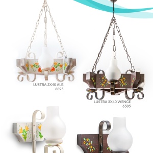 Candelabru fabricat manual din lemn wenge pictat Queen 102351 universul-luminii.ro
