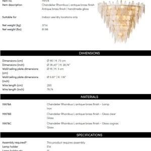 Candelabru LUX, Sticla Realizata Manual, Rhombus L 244281 universul-luminii.ro