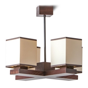 Candelabru rustic fabricat manual din lemn 4 brate Lido 178091 universul-luminii.ro