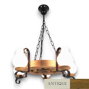 Candelabru rustic fabricat manual din lemn diam.30cm, 5 brate Roata WOOD-RO-SP5D30 178031 universul-luminii.ro