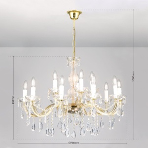 Candelabru stil clasic cu 15 brate Marie Claire auriu LU 2243/10+5 gold OR - Img 9