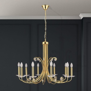 Candelabru stil clasic cu cristal K9 ARIANE 10L auriu 234891 universul-luminii.ro