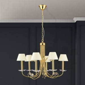 Candelabru stil clasic cu cristal K9 ARIANE 6L auriu 234901 universul-luminii.ro