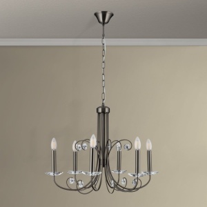 Candelabru stil clasic cu cristal K9 ARIANE 6L nickel inchis 234861 universul-luminii.ro