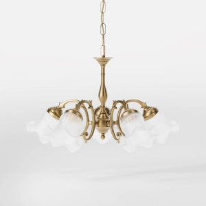 Candelabru stil clasic italian din alama si sticla Ricciolo - Img 7