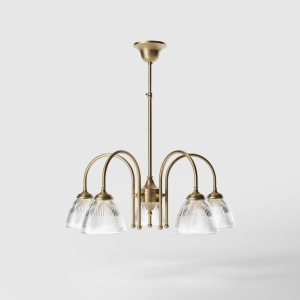 Candelabru stil neoclasic din alama si sticla Elide - Img 4