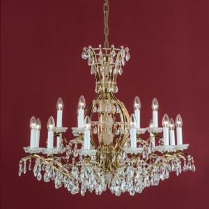 Candelabru XXL de lux cristal Scholer Hirohito 12+6L 24K gold plated