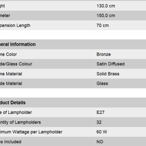 Candelabru XXL design LUX 1510 Objektdesign, bronz LU 1510/4+16+8+4 bronze/407/18 matt OR - Img 2