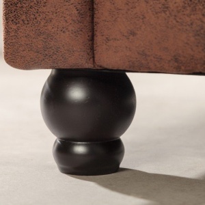 Coltar cu sezlong stanga Chesterfield, maro antic - Img 6