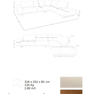 Coltar dreapta LUX design italian Cowhide sand - Img 4