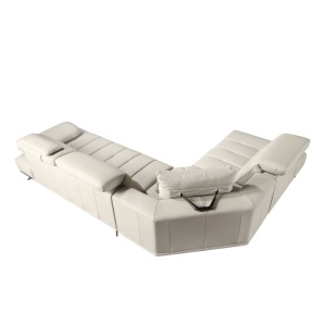 Coltar LUX design italian cu sezlong stanga Cowhide gri deschis - Img 7