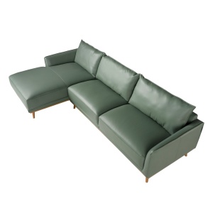 Coltar LUX design italian cu sezlong stanga Cowhide verde - Img 5