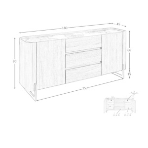 Comoda deosebita design LUX Walnut-Marble - Img 9