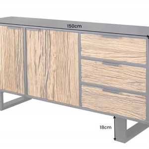 Comoda design industrial vintage Barracuda 150cm - Img 2