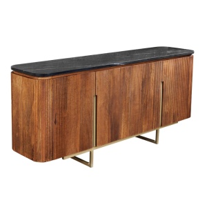 Comoda design retro Gatsby 160cm Mango/ marmura neagra A-43336 VC
