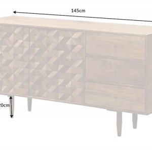 Comoda din lemn de salcam cu model 3D Alpine 145cm - Img 7