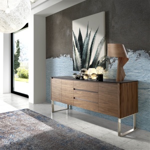 Comoda eleganta design LUX Walnut/Black AC-191-M - Img 4