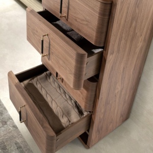 Comoda inalta design LUX cu sertare Walnut Veneer - Img 8
