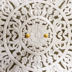 Comoda inalta design oriental MARRAKECH 140cm, alb - Img 6