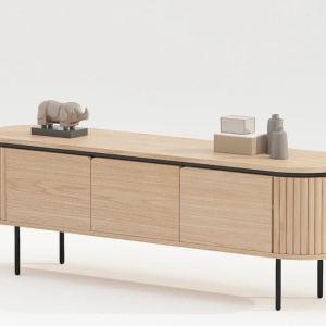 Comoda TV cu furnir de stejar ATELIER 160cm - Img 7