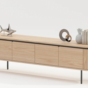 Comoda TV cu furnir de stejar ATELIER 200cm - Img 4
