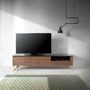 Comoda TV eleganta design LUX Walnut/Black AC-191-F - Img 6