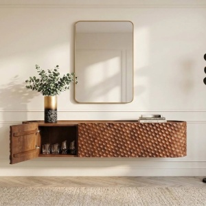 Comoda TV suspendata cu model 3D tip fagure ADLON 160cm - Img 9