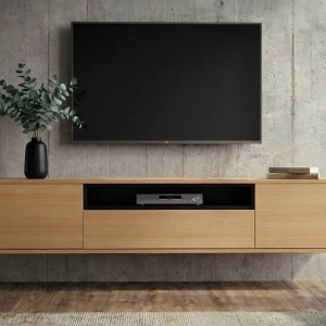 Comoda TV suspendata LOFT 150cm natur/ negru - Img 10