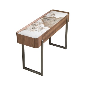 Consola 2 sertare deosebita design LUX Walnut-Marble - Img 6