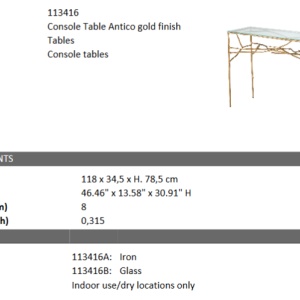 Consola eleganta design LUX Antico auriu 113416 HZ - Img 2