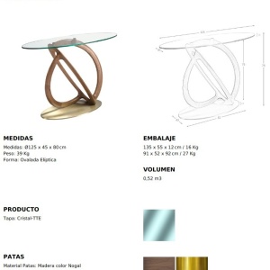 Consola ovala design modern Ovalada 125x45cm - Img 6