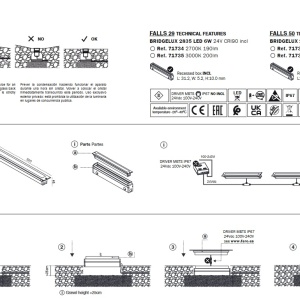 Corp de iluminat LED de exterior incastrabil pavaj IP65 FALLS 12W 2700K 200821 universul-luminii.ro