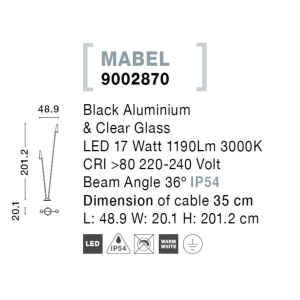 Corp de iluminat LED exterior IP54 MABEL 205581 universul-luminii.ro